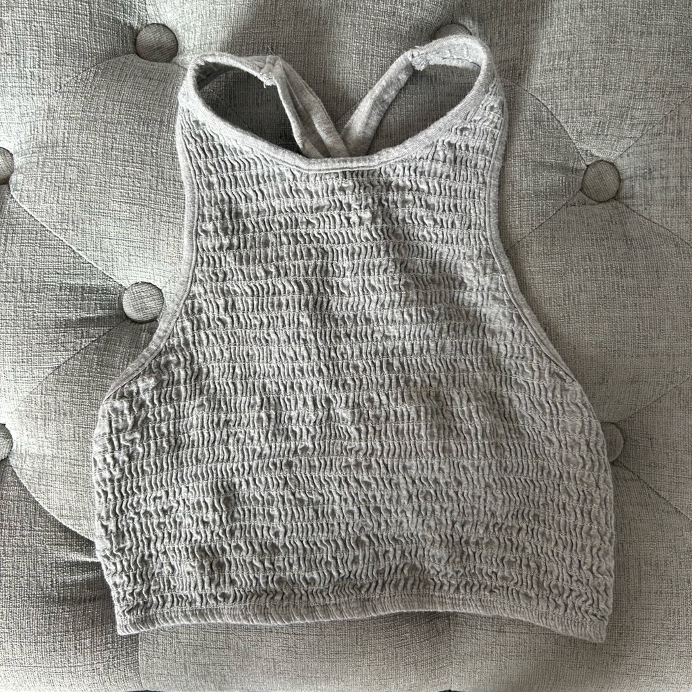Urban Outfitters Gray Smocked Top